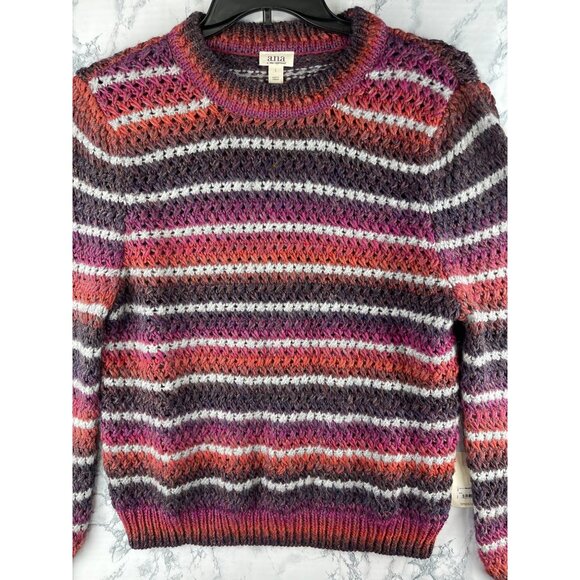 Ana Womens Size L Multicolor Striped Knit Sweater Acrylic & Polyester - Picture 3 of 10
